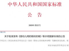 《嬰幼兒用奶瓶和奶嘴》等20項(xiàng)標(biāo)準(zhǔn)(含：氣相色譜-串聯(lián)質(zhì)譜法)獲批發(fā)布
