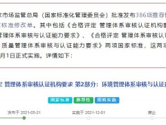 市場監(jiān)管總局：兩項國標《合格評定 管理體系審核認證機構(gòu)要求》已發(fā)布