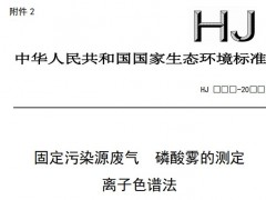 離子色譜法測定磷酸霧、硝酸霧的兩項生態(tài)環(huán)境標(biāo)準(zhǔn)正在征集意見