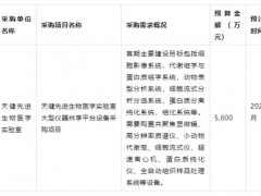 天健生物醫(yī)學(xué)實(shí)驗(yàn)室預(yù)算5600萬 采購共聚焦顯微鏡、質(zhì)譜儀等儀器設(shè)備